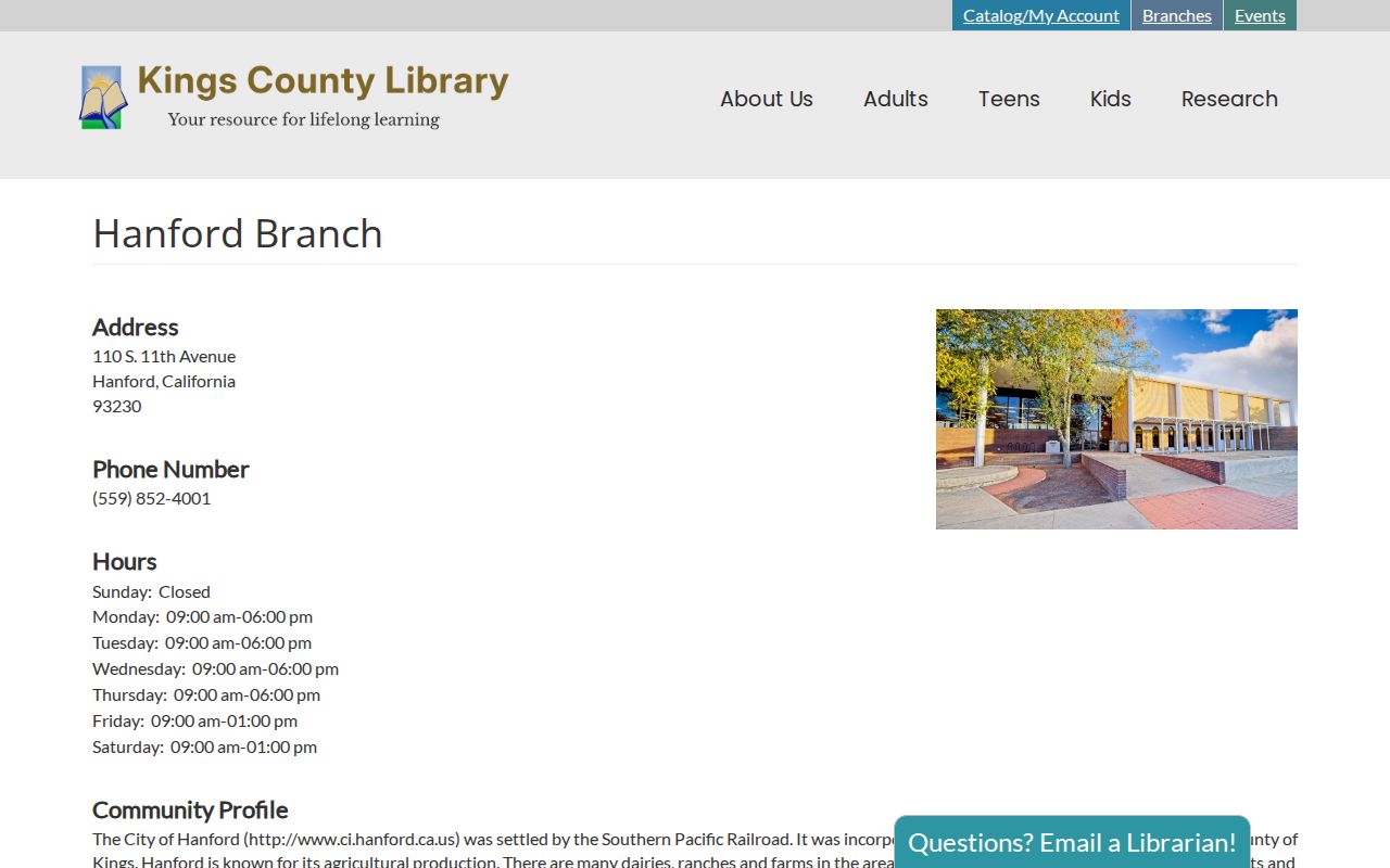 Hanford city directory research at the temporary Hanford Branch library
